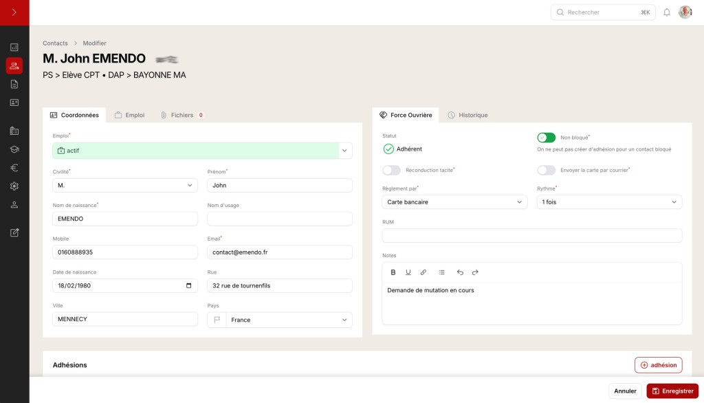 Logiciel de gestion des adhérents 4 logiciel de gestion des adhérents contact edit