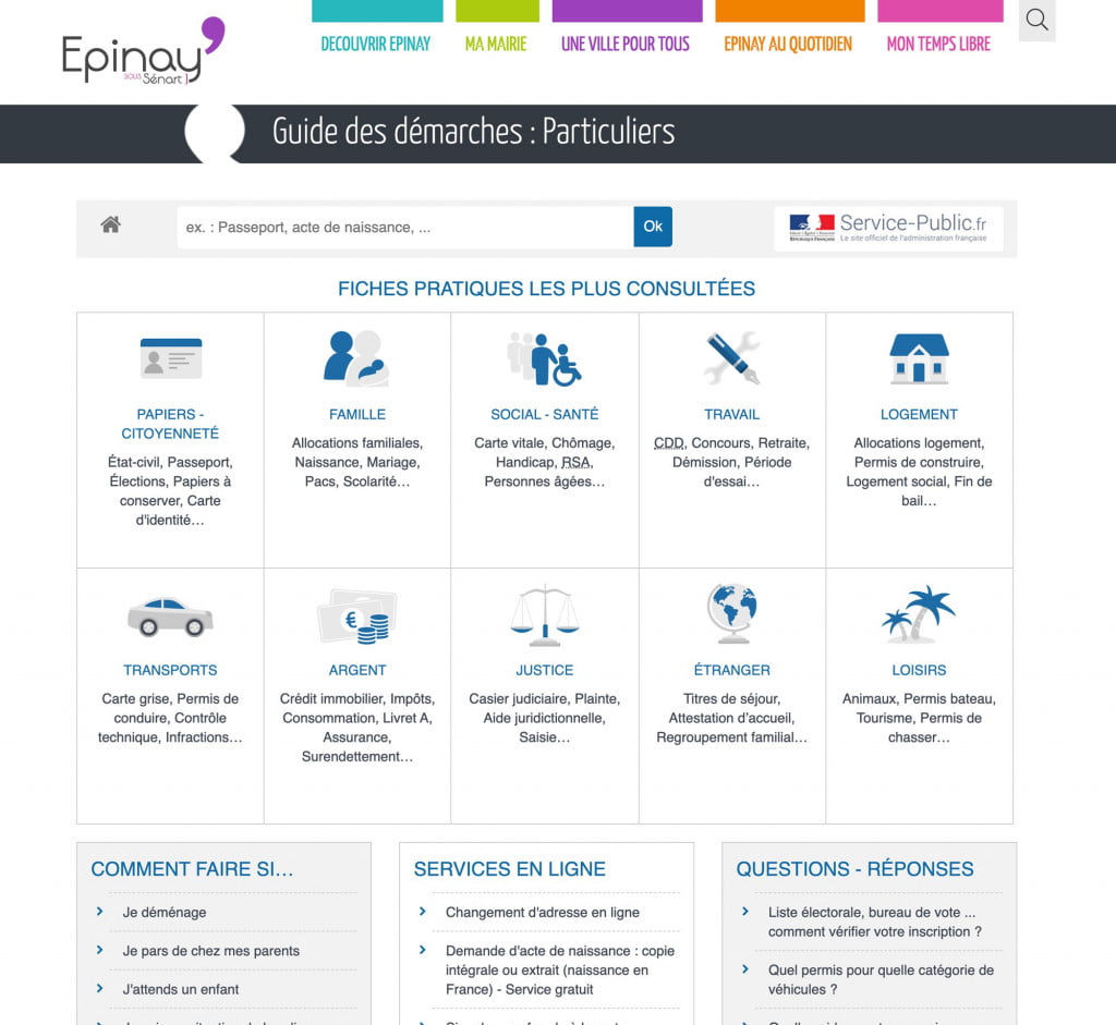 site internet de collectivité comarquage