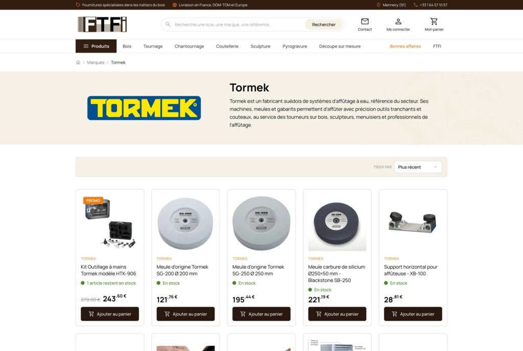 Page de la marque Tormek