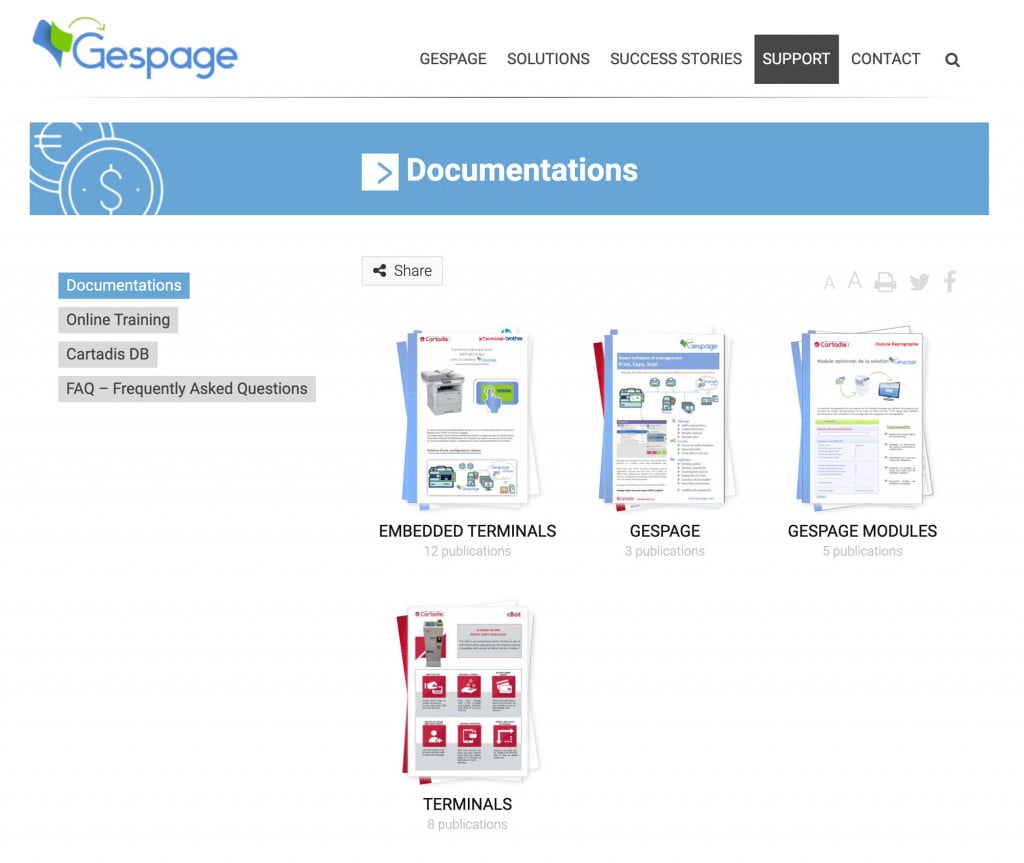 site Internet de logiciel - docs