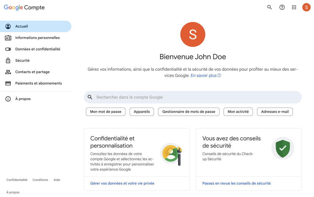 google my account