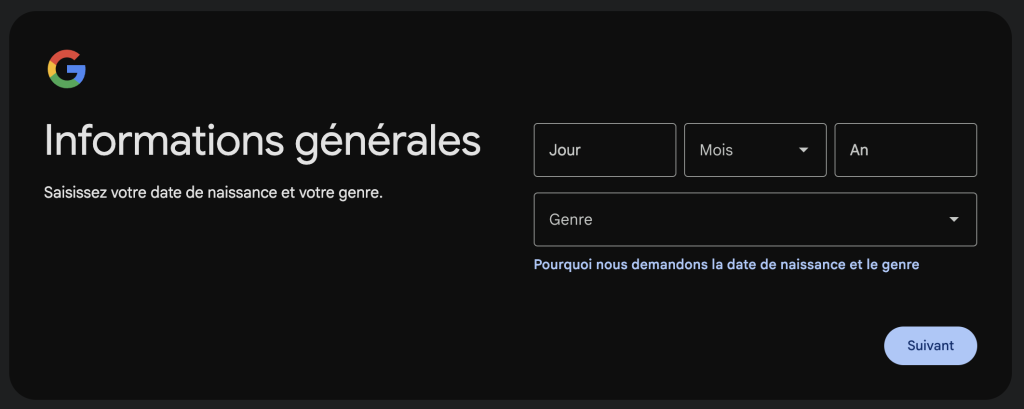 google new account 2