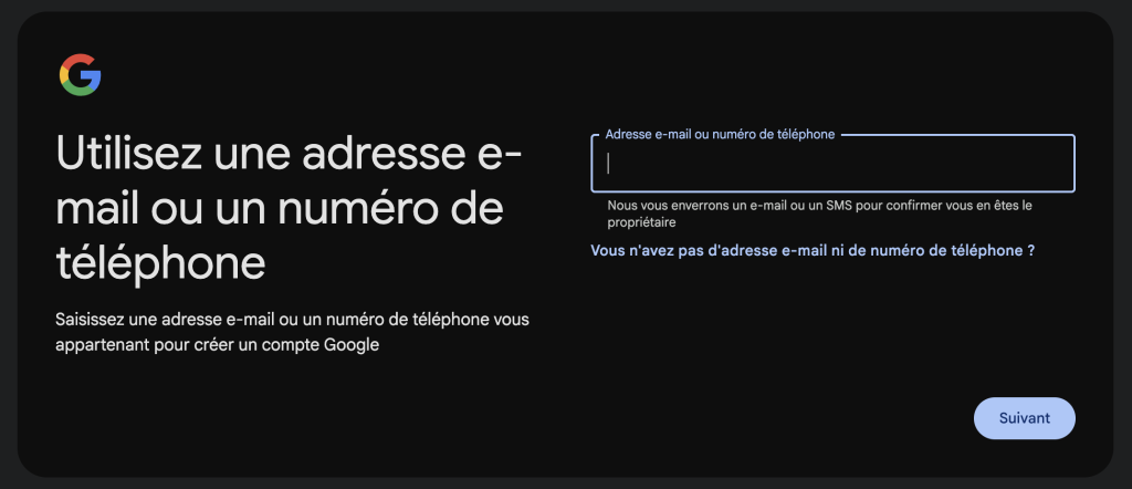 google new account email