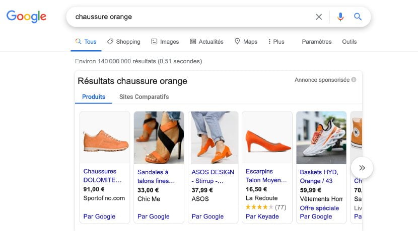 site e-commerce google shopping
