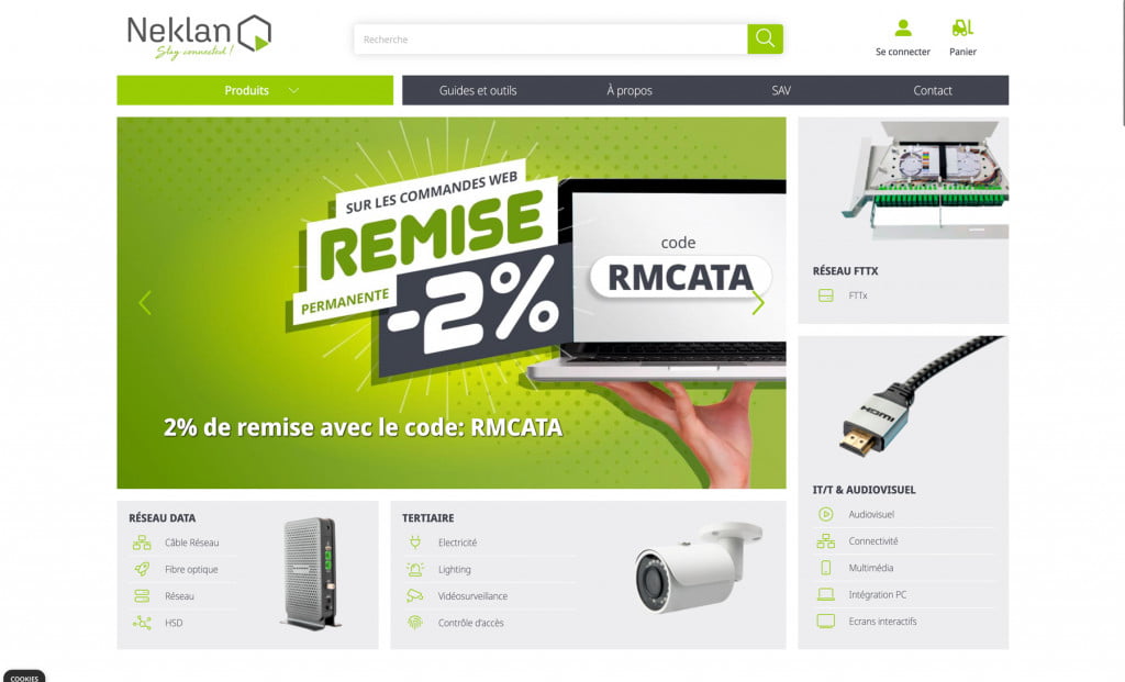 Accueil site e-commerce BtoB