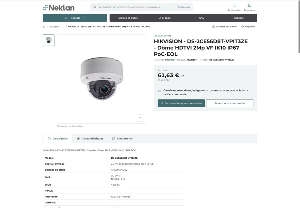 Fiche produit