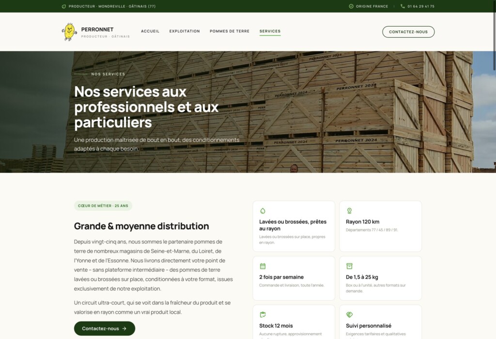 Site vitrine pour producteur agricole 5 Page Services