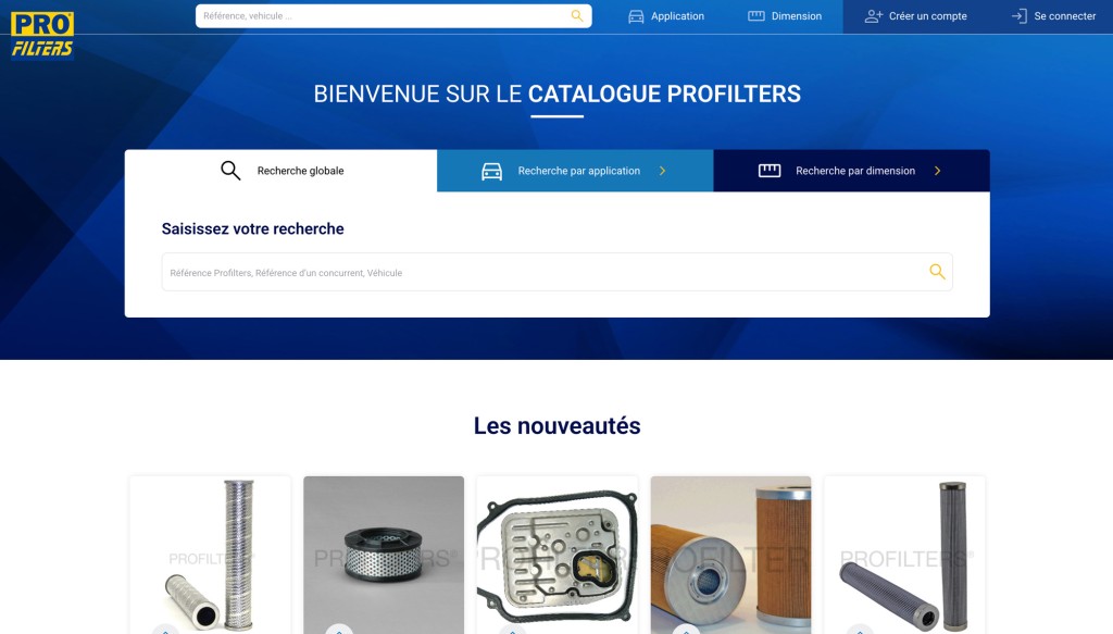 Site e-commerce BtoB 2 Site e-commerce BtoB profilters accueil
