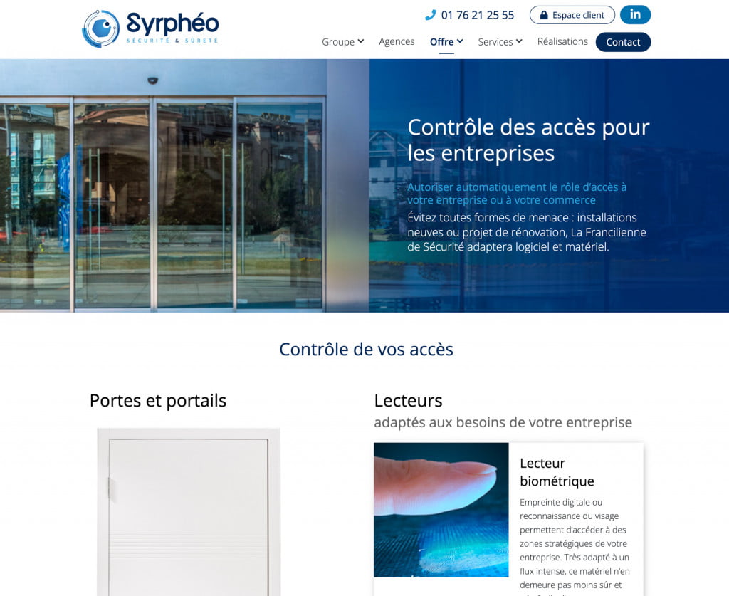 site internet entreprise syrpheo control acces