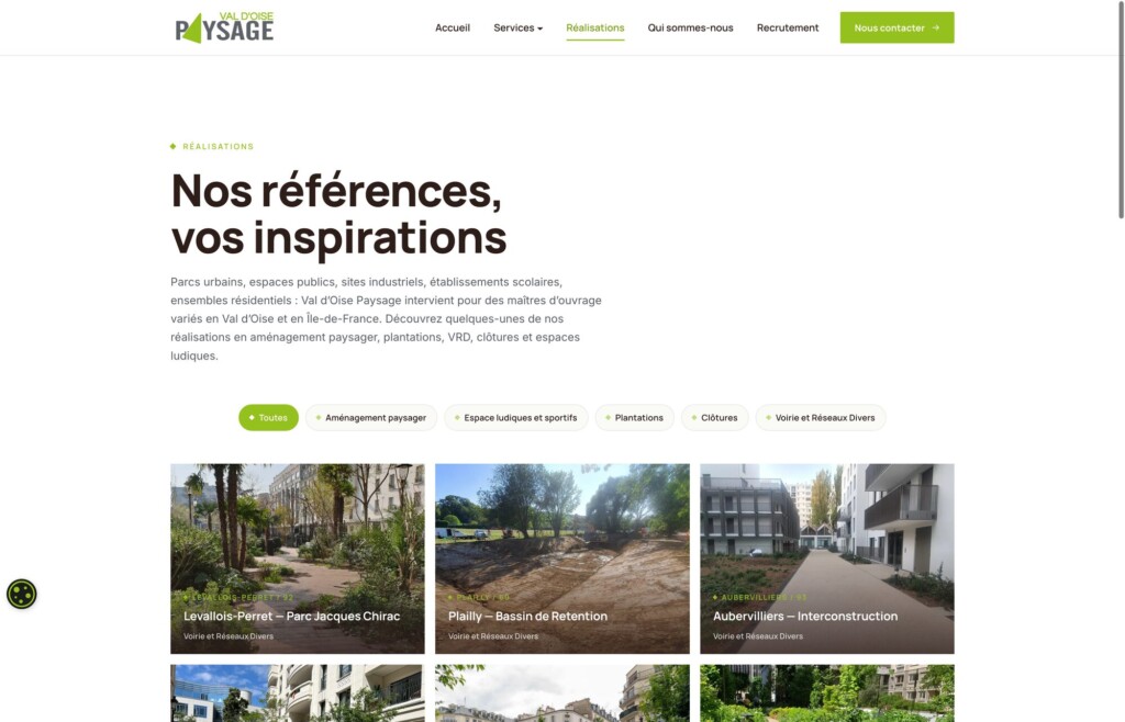 Site Internet WordPress pour paysagiste 4 Galerie des réalisations